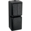 Handson opbouw combinatie stopcontact/serie schakelaar spatwaterdicht zwart