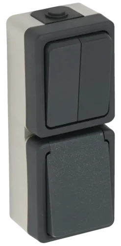 Handson opbouw combinatie stopcontact/serie schakelaar spatwaterdicht