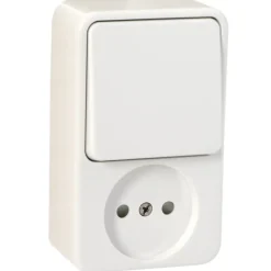 Handson Opbouw wandcontactdoos met schakelaar wit
