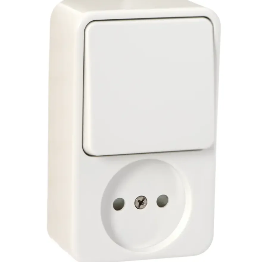 Handson Opbouw wandcontactdoos met schakelaar wit