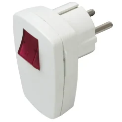 Handson stekker met schakelaar met verlichting wit