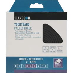 Handson tochtband P-profiel EPDM rubber antraciet 3 meter 2 stuks