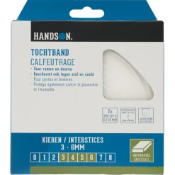 Handson tochtband PU-schuim 6x15 mm 3 meter wit 2 stuks