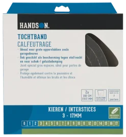 Handson tochtband universeel PU-schuim antraciet 3 meter 2 stuks