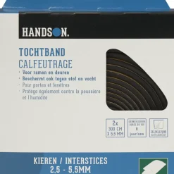 Handson tochtband V-profiel EPDM rubber antraciet 3 meter 2 stuks