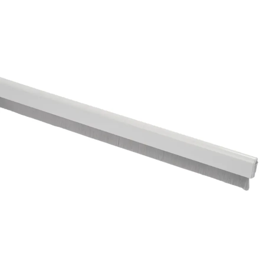 Handson tochtstrip aluminium 93 cm met flexibele borstel wit