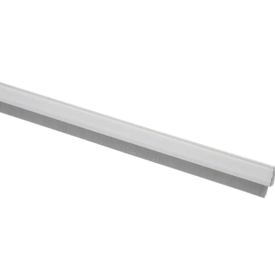 Handson tochtstrip aluminium 93 cm met flexibele borstel wit