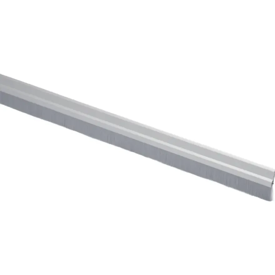 Handson tochtstrip aluminium 93 cm met borstel zilver