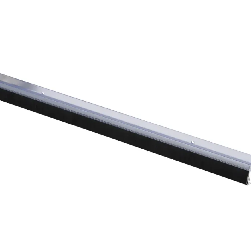 Handson tochtstrip transparant kunststof 93 cm met zwarte borstel