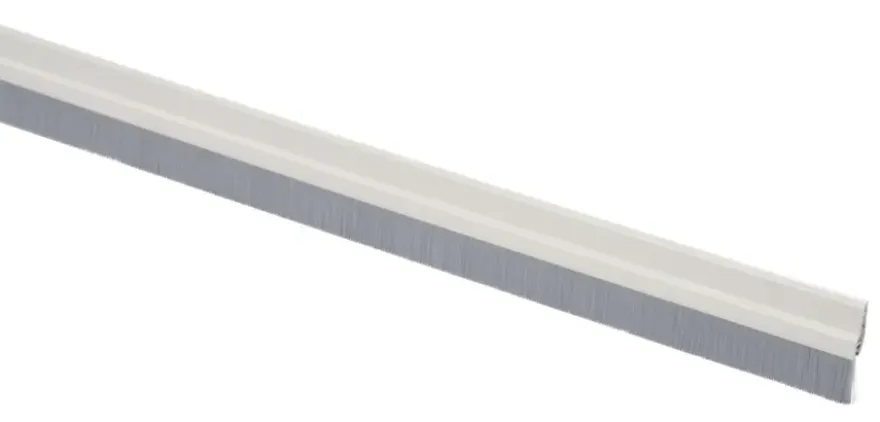 Handson tochtstrip wit aluminium 93 cm met grijze borstel