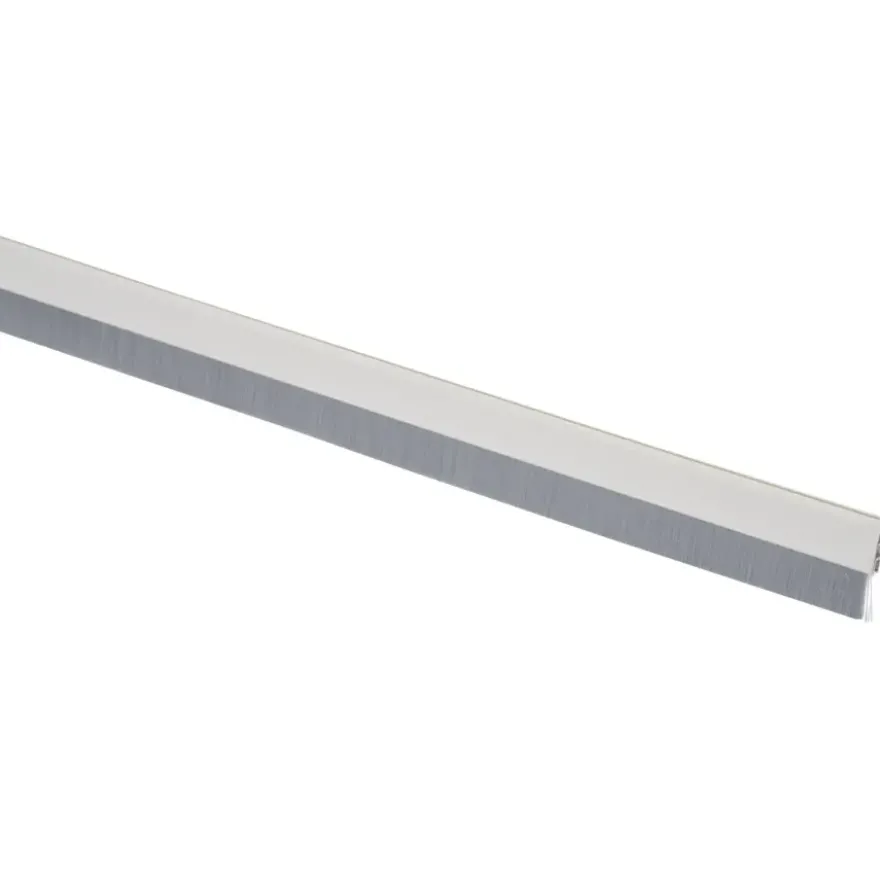 Handson tochtstrip wit aluminium 93 cm met grijze borstel