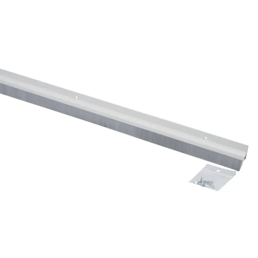 Handson tochtstrip wit kunststof 93 cm met grijze borstel
