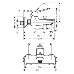 Hansgrohe Novus Loop badkraan 1-greeps