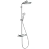 Hansgrohe regendoucheset Crometta S met handdouche en thermostaatkraan 2 standen chroom - hartafstand kraan 15 cm