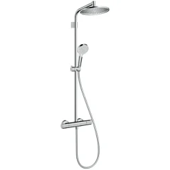 Hansgrohe regendoucheset Crometta S met handdouche en thermostaatkraan 2 standen chroom - hartafstand kraan 15 cm