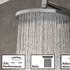 Hansgrohe regendoucheset Crometta S met handdouche en thermostaatkraan 2 standen chroom - hartafstand kraan 15 cm