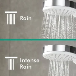Hansgrohe regendoucheset Crometta S met handdouche en thermostaatkraan 2 standen chroom - hartafstand kraan 15 cm