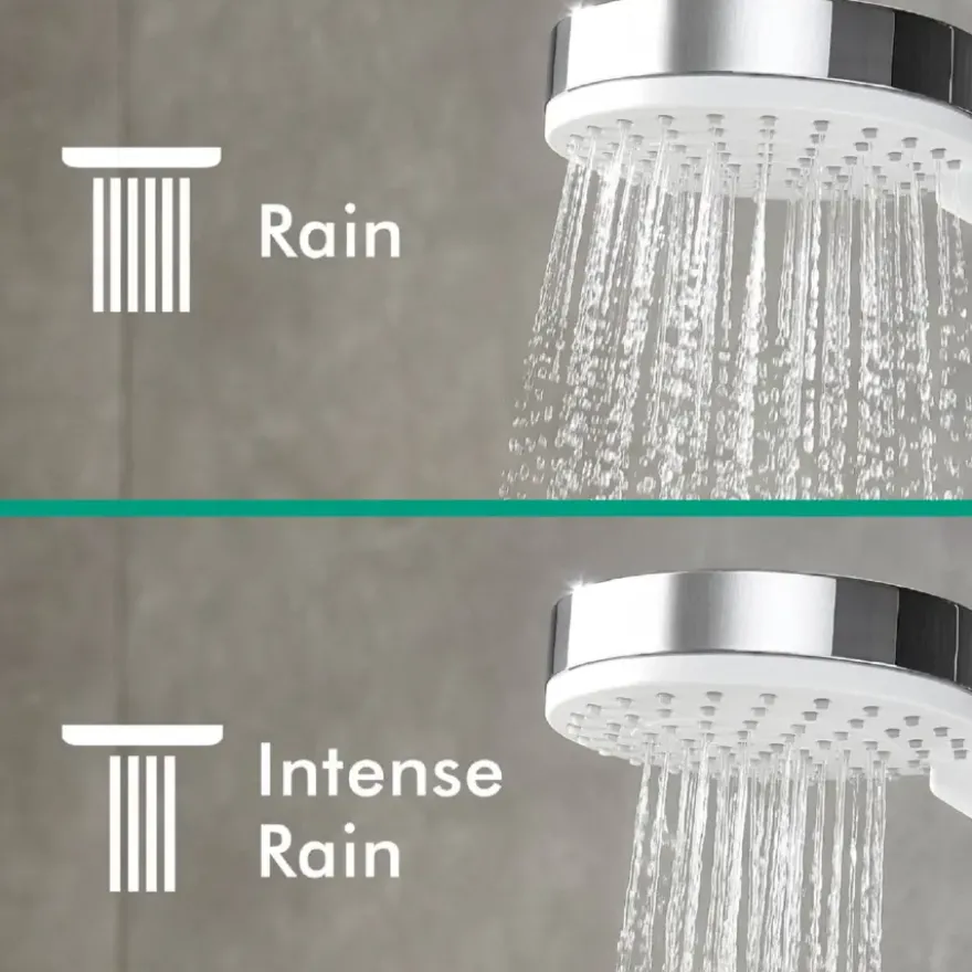 Hansgrohe regendoucheset Crometta S met handdouche en thermostaatkraan 2 standen chroom - hartafstand kraan 15 cm