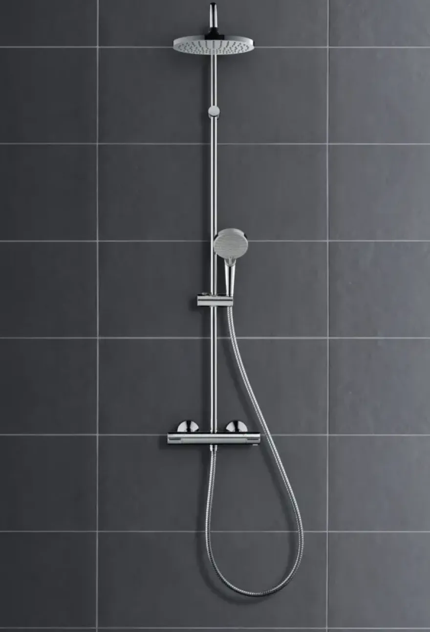 Hansgrohe regendoucheset Vernis Blend 200 met handdouche en thermostaatkraan 2 standen chroom - hartafstand kraan 15 cm