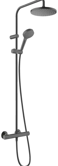 Hansgrohe regendoucheset Vernis Blend 200 met handdouche en thermostaatkraan 2 standen zwart - hartafstand kraan 15 cm