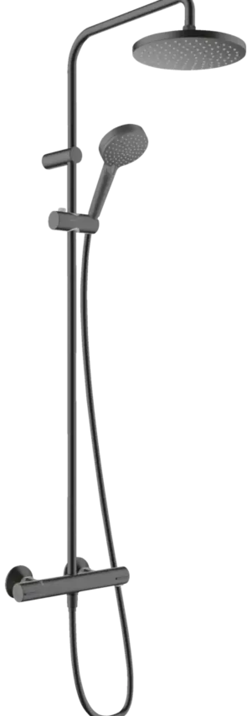 Hansgrohe regendoucheset Vernis Blend 200 met handdouche en thermostaatkraan 2 standen zwart - hartafstand kraan 15 cm
