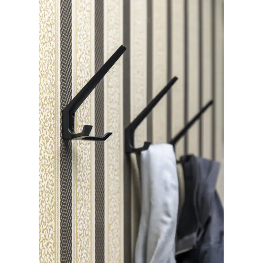 Hermeta garderobe hoed- en jashaak dubbel zwart