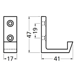 Hermeta garderobe jashaak mat zwart – geschikt voor lattenwand 1,7 cm – 1 stuk