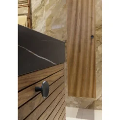 Hermeta meubelknop rond met bout M4 40 mm zwart