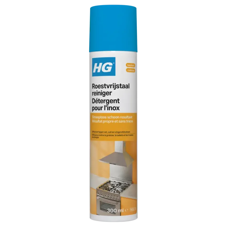 HG roestvrijstaal reiniger 300 ml