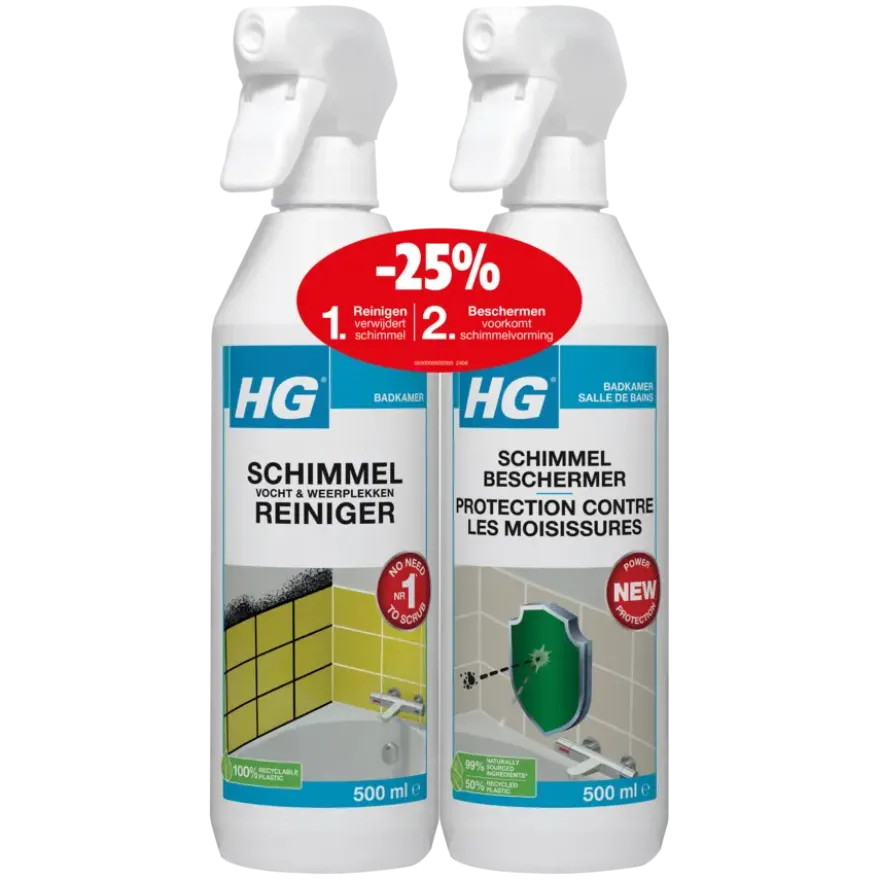 HG schimmelreiniger & HG schimmelbeschermer 2x 500 ml