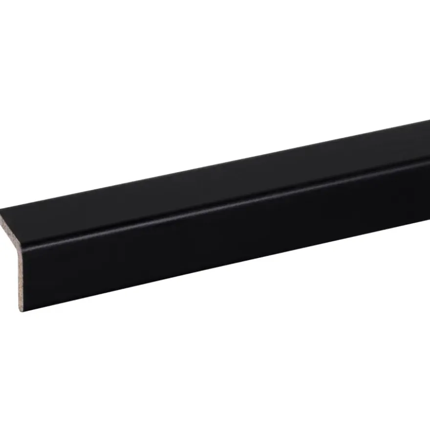 Hoeklat grenen zwart gelakt 27x27mm 270cm