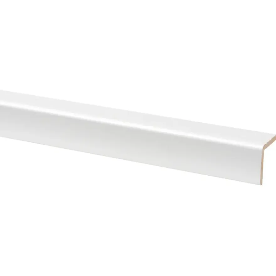 Hoeklat MDF 33x33 mm wit lengte 260 cm