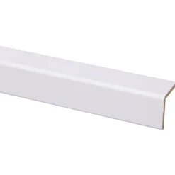 Hoeklat zelfklevend MDF wit folie 33x33 mm 260 cm