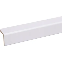 Hoeklat zelfklevend MDF wit folie 33x33 mm 260 cm