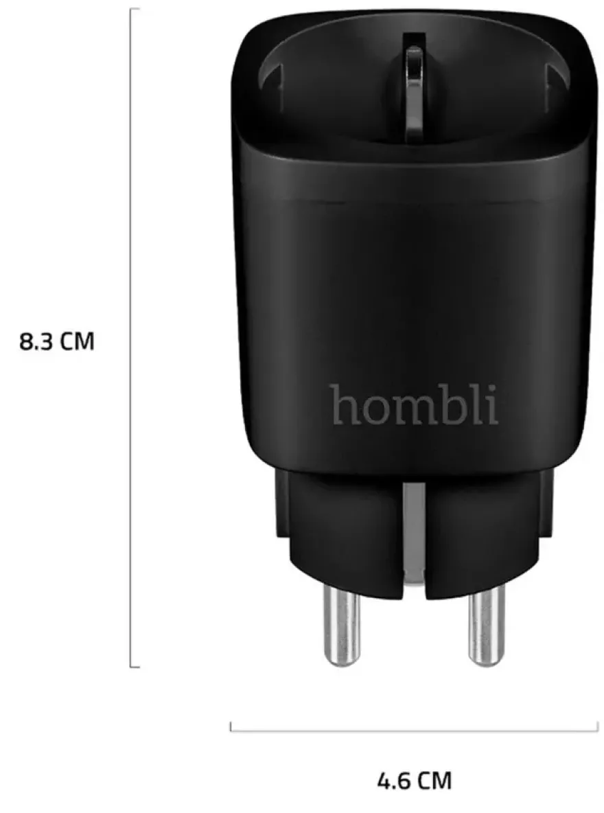 Hombli Slim Stopcontact Zwart