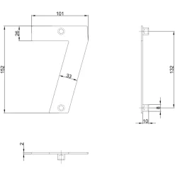 Huiscijfer 7 Zwart RVS 15 x 10 cm