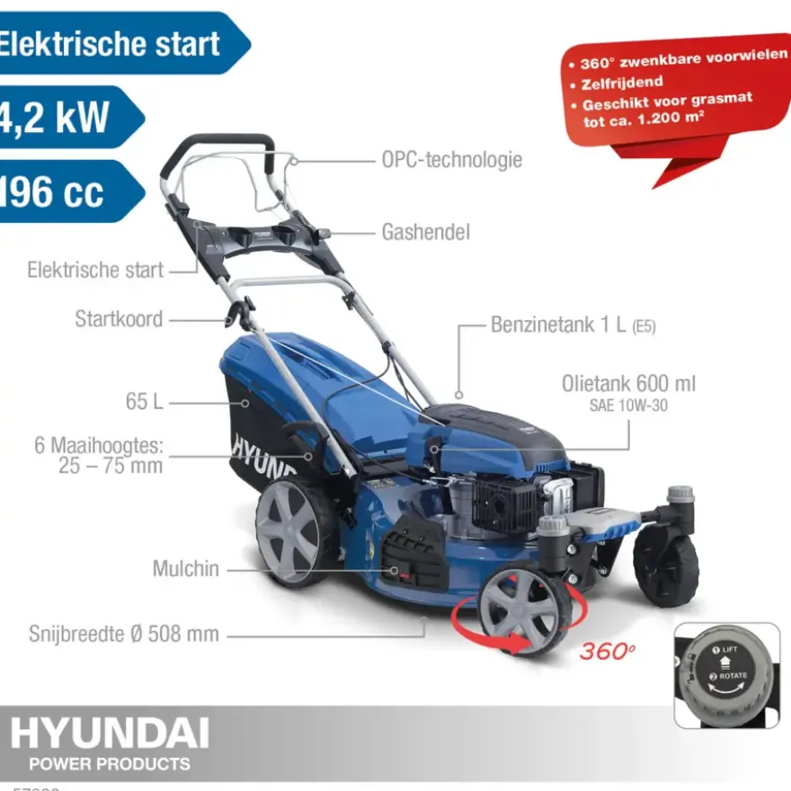 Hyundai grasmaaier benzine 508mm