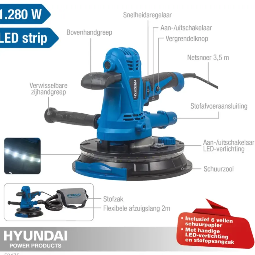 HYUNDAI wandschuurmachine 1280W