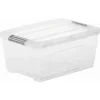 Iris opbergbox Click New Top box 15 liter transparant met grijze clips en deksel