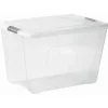 Iris opbergbox Click Topbox 60 liter transparant met grijze clips inclusief deksel