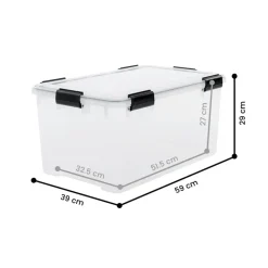 Iris opbergbox luchtdicht kunststof transparant 50 L