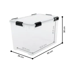 Iris opbergbox luchtdicht kunststof transparant 70 L