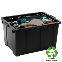 Iris Powerbox Robuust Opbergbox - 45L - 100% Recycled Kunststof - Zwart - Set van 3