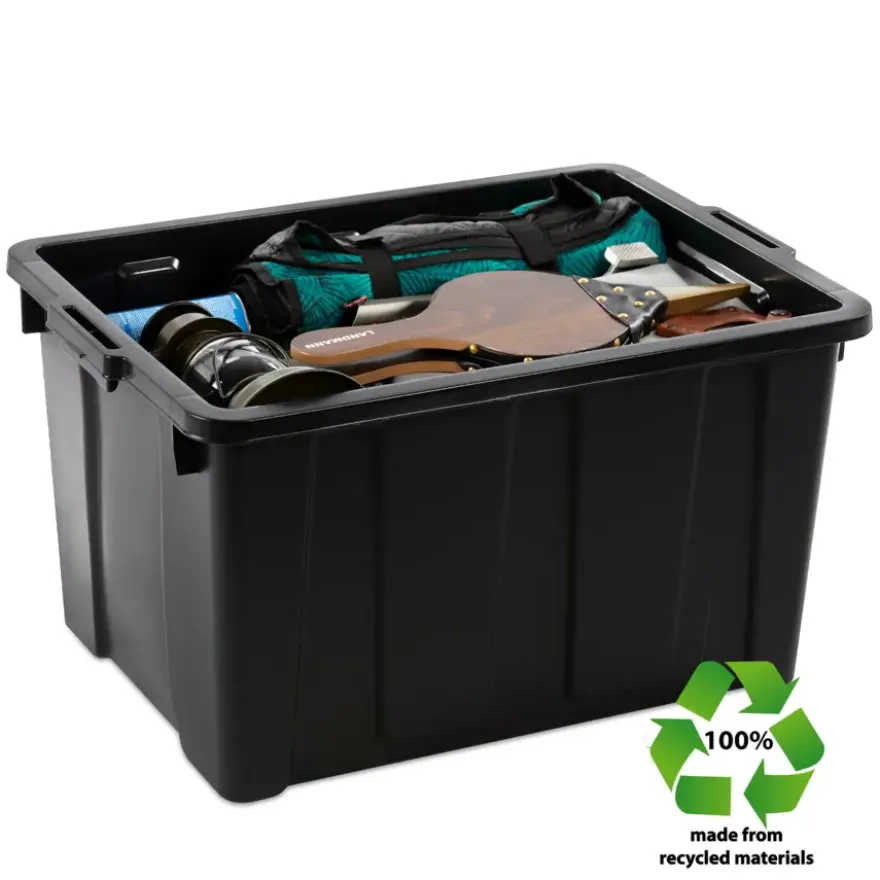 Iris Powerbox Robuust Opbergbox - 45L - 100% Recycled Kunststof - Zwart - Set van 3