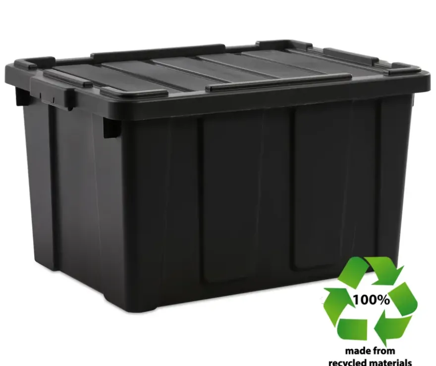 Iris Powerbox Robuust Opbergbox - 68L - 100% Recycled Kunststof - Zwart - Set van 3