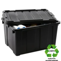 Iris Powerbox Robuust Opbergbox - 68L - 100% Recycled Kunststof - Zwart - Set van 3