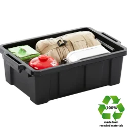 Iris Powerbox Robuust Opbergbox - 12,5L - 100% Recycled Kunststof - Zwart - Set van 3