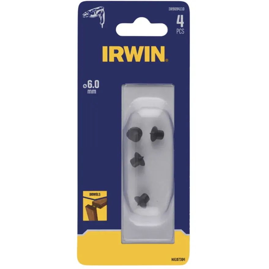 Irwin centreerpunten voor deuvels van Ø6 mm. Inhoud 4 stuks.