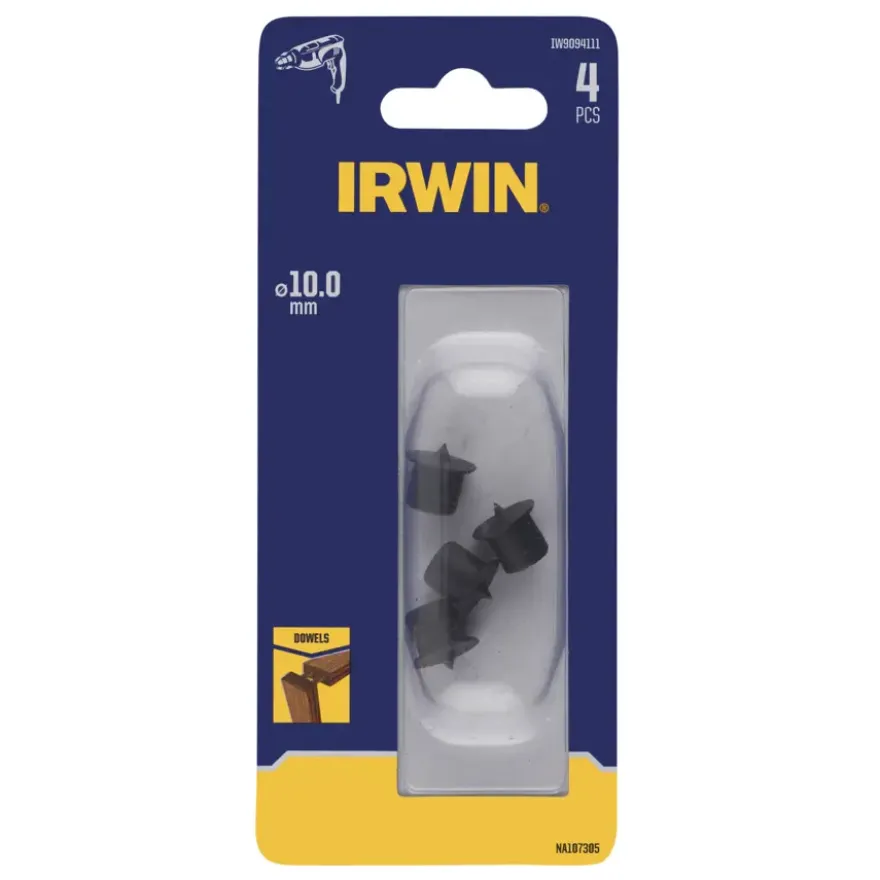 Irwin centreerpunten voor deuvels van Ø10 mm. Inhoud 4 stuks.