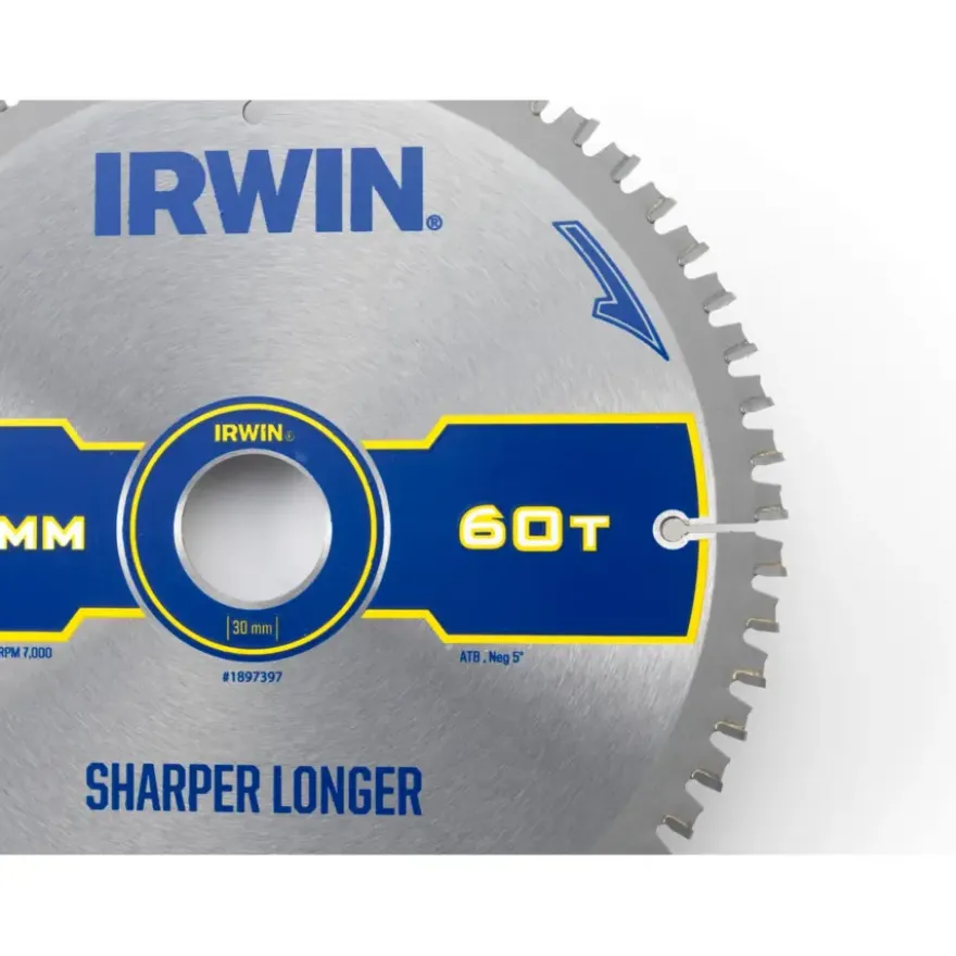 Irwin afkortzaagblad 60T voor hout / laminaat / MDF- 216 x 30 mm